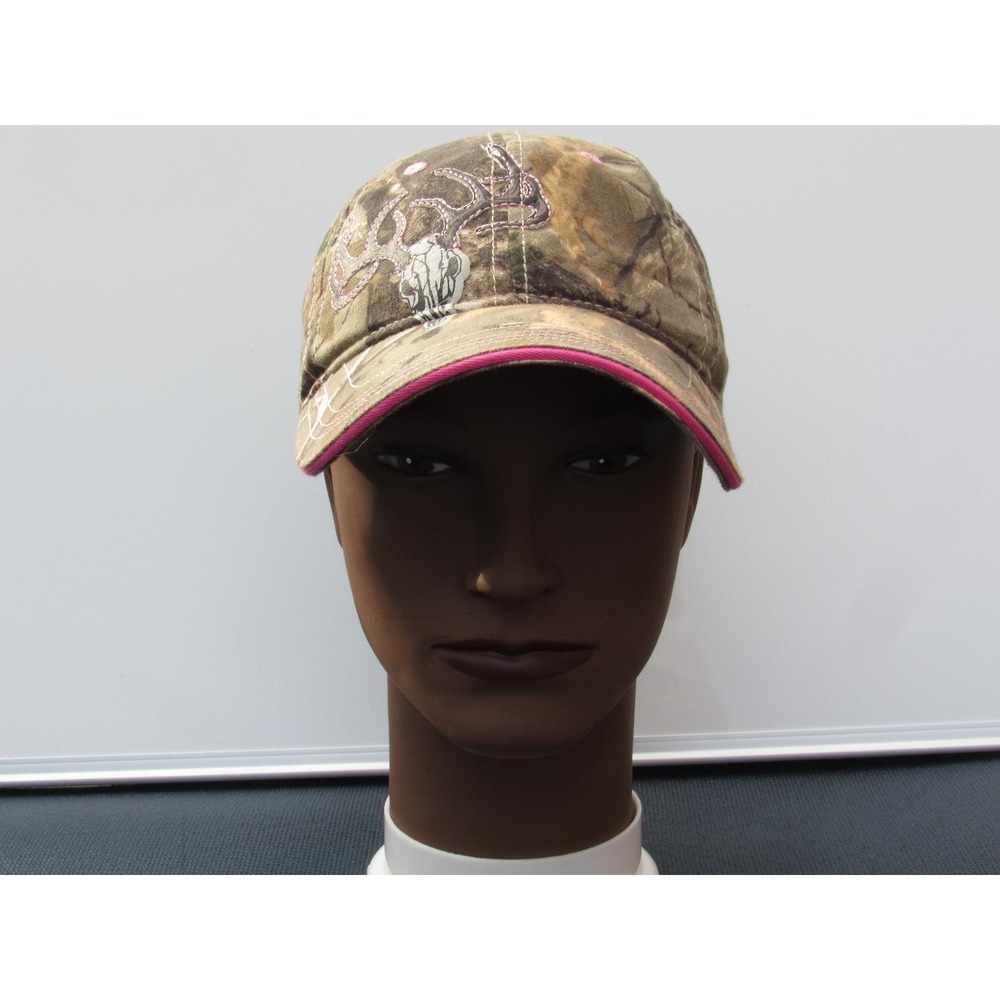 GANDER Hat Camo Pink Antlers Deer Skull Adjustable Baseball Cap